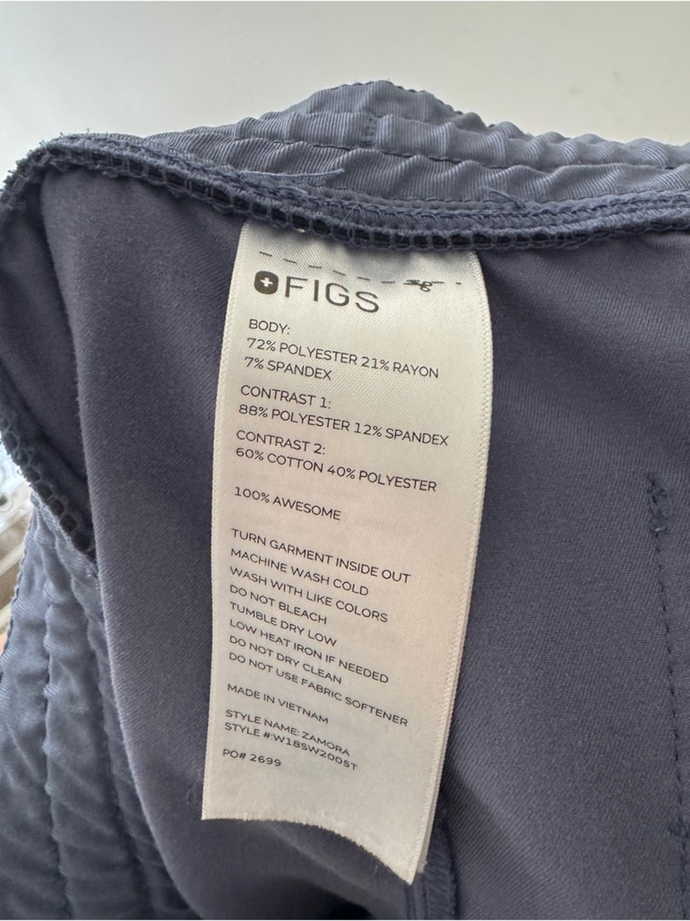 Figs‎ Women’s Zamora Jogger Spacy Navy Scrub Pants Small Tall - Picture 6 of 6